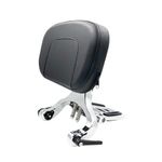 M Maintenanse Adjustable Sissy Bar Backrest With Folding Luggage Rack For Harley/Indian/BMW R18/Honda,Chrome