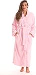 Just Love Velour Kimono Robe Hooded Bath Robes for Women Maxi Length, Pink, X-Large