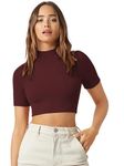 TAGAS Women's Solid Relaxed Fit TOP (CP-65-MAROON-M_Maroon M)