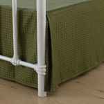 xuan dian Full Bed Skirt - Full Size Bed Skirt 14 Inch Drop with Split Corners, Pleated Waffle Weave Bed Skirt, Tailored Dust Easy Fit, Machine Washable (Green, Full - 14" Drop)