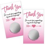 Haizct 50 Pack PinkThank You Blank Gift Certificate Scratch Off Cards for Small Business, Spa Beauty Makeup Hair Salon, Bridal Shower, Baby Shower, Country Wedding (Thank You CardF), Silver-GK091