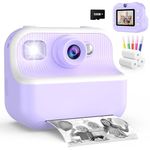 Kids Camera Instant Print, Toys for 3-12 Year Old Girls Christmas Birthday Gifts, 48MP Kids Selfie Digital Camera, 1080P HD Children Video Recorder, 2.4" Toddler Camera with Print Paper & 32GB Card