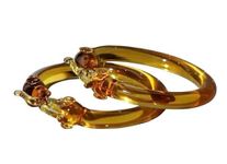 Golden Elephant Design Glass Kada for Women | Fancy Glass Kada for Girls & Ladies (Hathi) (Golden, Large 2-8)