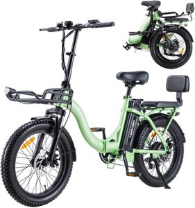 TWOFISH 20" Fat Tire Folding E-Bike – Blue Electric Bicycle