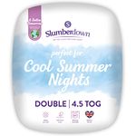 Slumberdown Cool Summer Nights Double Duvet - 4.5 Tog Lightweight Cooler Quilt for Night Sweats - Soft Touch Cover, Hypoallergenic, Machine Washable, UK Standard Size (200cm x 200cm)