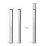 Dhouse Table Legs 2-Pack Breakfast Bar Leg 710-1100mm Adjustable DIY Metal Folding Desk Legs Kitchen Worktop Loft Legs for Furniture Table Coffee Table Dining Table 60mm Diameter(Chrome Plated)