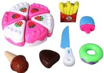 Gurbik Cake Cutting Toy for Kids Pretend Play Toy, Cookies & Food Toy Set for Girls/Boys (Multicolor)