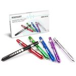 RISEMART 6PCS Diagnostic Medical Penlight Reusable LED Pen Light with Pupil Gauge for Nurses Doctors with Pocket Clip(Multicolor)