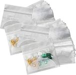 Pill Pouch Bags - (Pack of 150) 3" x 2.75" - BPA Free, Poly Bag Disposable Zipper Pills Baggies, Daily AM PM Travel Medicine Organizer Storage Pouches, Best Clear Reusable with Write-on Labels