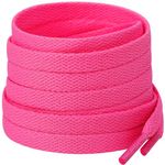 Stepace [2 Pairs] Flat Shoe Laces 5/16" Wide for Sneakers - 13 Colors Shoelaces Hot pink 160