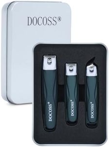 DOCOSS Steel Big Nail Clippers For Men Women With Catcher,Nail Cutter with Toe Nail Clipper,Cuticle Cutter & Ingrown Toenail Cutter,Nails Cutter(Green)
