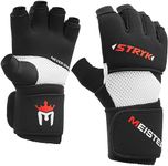 Meister Inner STRYK Gloves w/EliteGel for Boxing & MMA - Replace Hand Wraps or Striking Training - Black - Medium/Large