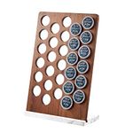 EVERBBKING Coffee Pod Holder K Cup Organizer Acacia Wood with White Marble Base Large Big Capacity Design Counter Decoration