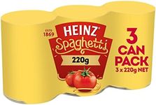 Heinz Spaghetti The One for One Multipack Canned Pasta In Tomato Sauce Ready To Eat Family Multipack Tinned Spaghetti in Tomato Sauce 220g (Pack of 3)