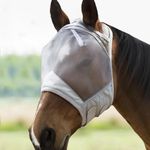 Harrison Howard CareMaster Thick Fleece Padding Translucent Fine Mesh Horse Fly Mask Standard Moonlight Silver Medium Cob