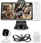 APPS2Car Baby Monitor for Car and Home,HD 1080P Car Baby Camera with 5'' Display for Rear Seat,Plug and Play,Wide View Angle,Baby Monitor with Night Vision,Temperature Sensor,2-WayTalk & 8 Lullabies