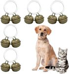 5 Set Loud Dog Cat Collar Bells, Metal Pet Tracker Bell Small Dog Collars Brass Bells with Split Ring, Vintage Anti-Lost Training Bell Pendants for Pet Necklace Collar Decoration and Potty Training