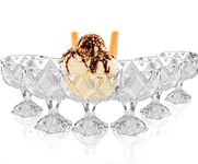 HAADI Glass Dessert Cups Set of 6 Sundae Dishes Trifle Bowl Prawn Cocktail Glasses for Serving Ice Cream, Salad, Fruit, Snack & Sauce