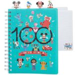 Innovative Designs Disney 100 Anniversary Tab Journal Notebook, Spiral Bound, 96 Lined Pages, 8 x 7 inches, Turquoise