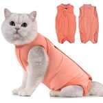 Avont Cat Recovery Suit, Kitten Onesies for After Surgery, Surgical Spay Suit for Female Cats -Coral (L)