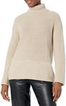 Calvin Klein Women's Bobble Stitch Long Sleeve Sweater, Heather Latte, Medium