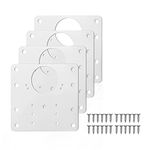 Aifounds 4 Pcs Hinges Repair Fixing Plates,Stainless Steel Board Cabinet Hinge Repair Replacement Kit for Kitchen Cupboard Door Locker Door Hinges