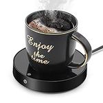 Suewow Coffee Mug Warmer and Smart Cup Warmer,Mug Warmer for Desk,Electric Beverage Warmer with 3 Temperature Settings with Auto On/Off, Auto Power-Off Protection (Black)