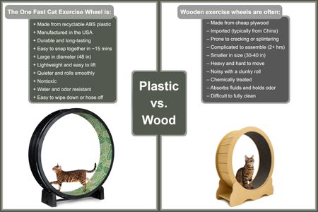 One Fast Cat Exercise Wheel 48" – Black Indoor Cat Treadmill