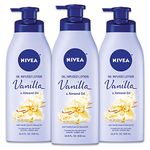 Nivea Lotion Oil-Infused Vanilla/Almond Oil 16.9 Ounce Pump (500ml) (3 Pack)