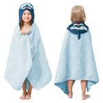 Style Quarters Baby Shark Towels for Toddlers, Blue Shark Kids Bath Towels, Baby Shark Kids Beach Towels, 100% Cotton Terry Toddler Hooded Bath Towel, Kids Hooded Bath Towel with 24"x50"(Blue)