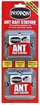 NIppon Ant Killer Bait Station Twin Pack, Ant Traps used for both Indoors & Outdoors, Destroys Ants and their Nests, Strongest Ant Control System - No Mess Clean and Easy to Use. (1 Pack)