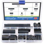 Glarks 120Pcs 2.54mm Straight Single Row PCB Board Female Pin Header Socket Connector Strip Assortment Kit for Arduino Prototype Shield(Single Row)