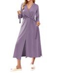 Ekouaer Robes for Women Waffle Knit Bathrobe Lightweight Long Kimono Spa Robe Soft Loungewear with Pockets
