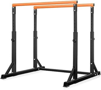 Bongkim Dip Bar, Heavy Duty Dip Station with 7 Height Levels, 800lbs Adjustable Parallel Bars for Tricep Dips Pull-Ups L-Sits Calisthenics Exercises Strength Training for Home Gym Outdoor (Orange)