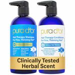 PURA D'OR Hair Thinning Therapy Shampoo & Conditioner 2-Piece System for Prevention, Infused with Premium Organic Argan Oil, Biotin & Natural Ingredients For All Hair Types, Men & Women