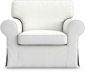 FMCTL Ektorp Chair Cover Replacement for IKEA Ektorp Chair Cover,Ektorp Armchair Slipcover,Ektorp Sofa Cover Only! Doesn' Fit Uppland (Cool White)