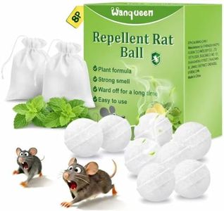 Wanqueen 8 Pack Mouse Rodent Repellent Balls, Peppermint Oil to Repel Mouse Traps & Rats, Long Lasting 3 Months Protection, Safe for Pets & Kids, Natural Deterrent for Home, Garage, Car