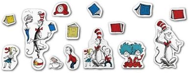 Eureka Dr. Seuss The Cat in The Hat Large Bulletin Board Set and Classroom Decorations for Teachers, 15 pcs