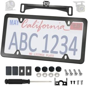 Aootf Universal Car Rear View Camera License Plate Bracket Kit, Black License Plate Frame and Backup Camera Holder, Dash Cam Mirror Camera Mount Kit- Only for Backup Rearview Camera