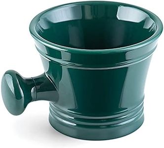 Linkidea Acrylic Shaving Mug with Knob Handle, Deep Size Wet Shaving Cup, Razor Shave Soap and Cream Bowl for Men, Green