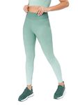 CULTSPORT AbsoluteFit Ombre Yoga Tights | Anti-Chafing | Workout Leggings for Women| 4-Way Stretch | Squat-Proof | Gym Tights for Women | Gym Wear | Sports Leggings (CS601498L_Green_L)