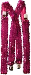 Dress Up America Suspenders for Adults - Party Suspenders - Y Back Adjustable Suspenders for Men, Women, and Teens (Hot Pink Sequin)