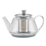 BonJour 47953 Teapot Silver Borosilicate, Glass with Metallic Detailing