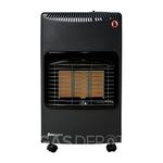 WARMGLOW Portable Butane Gas Heater in Black - 4.1KW Indoor Heater with Oxygen Depletion Sensor & 3 Heating Settings - with Wheels, Regulator, Hose - For Home, Office, Garage, Workshop