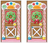 Beistle 2-Pack Gingerbread House Door Covers, Hanging Christmas Decorations & Holiday Decor, Gingerbread Candy Backdrops, 5’ x 30”