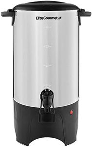 Elite Gourmet CCM040 Stainless Steel 40 Cup Coffee Urn Removable Filter For Easy Cleanup, Two Way Dispenser with Cool-Touch Handles Electric Coffee Maker Urn, Stainless Steel