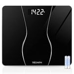 Triomph Digital Body Weight Bathroom Scale Weighing Scale with Smart Step-on Technology, Large Platform, 400 Pounds Capacity, Black