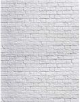 SJOLOON White Brick Wall Backdrop White Brick Photo Backdrop Thin Vinyl Photography Backdrop Background Studio Prop 10931(5x7FT)