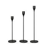 NLBTW Matte Black Taper Candle Holders Set of 3 Candlestick Holders, Metal Candle Stick Holder Decor for Wedding, Dinning, Party or Anniversary, Fits 3/4 Inch Thick Candle