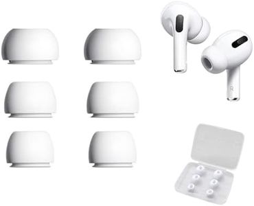 3 Pairs Replacement Ear Tips for Airpods Pro 1/2 with Hole for Noise Reduction and Portable Storage Case, Anti-Slip Soft Silicone Earbud Tips for Airpods Pro, Different Sizes (S/M/L) (White)